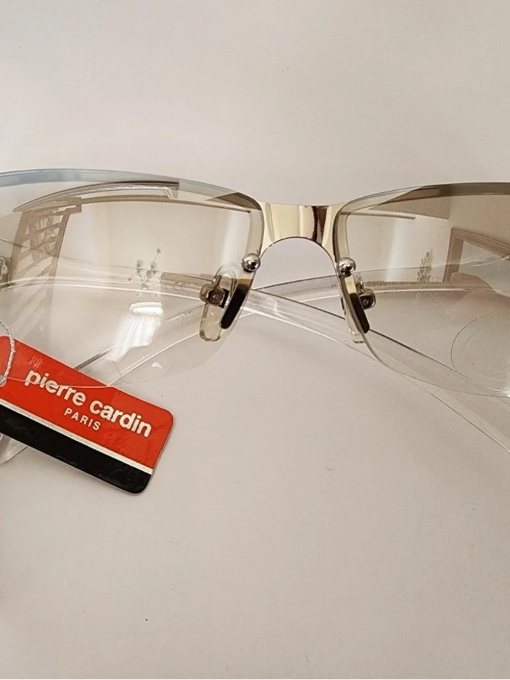 Pierre Cardin Cream and Black Fashion Sunglasses Tag 2003